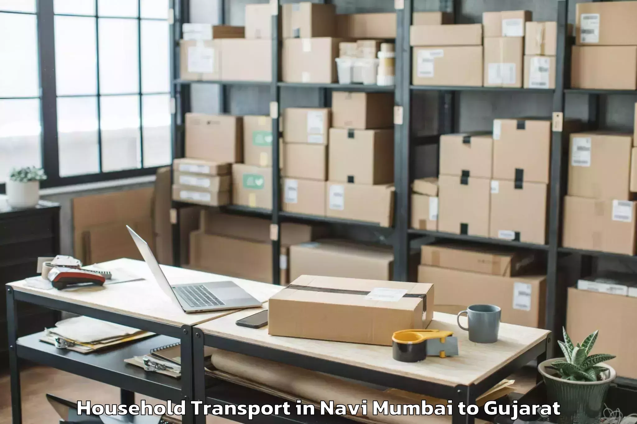 Quality Navi Mumbai to Malpur Household Transport